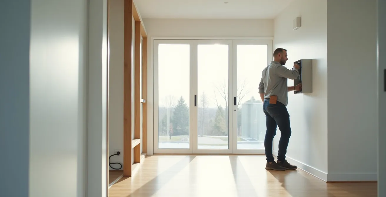 Professional home inspector examining property systems during pre-closing visit